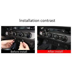 img 3 attached to 🔳 LLKUANG Black Aluminum Alloy CD Button Knob Cover for Toyota Tacoma 2016-2020 Air Conditioner Switch (Not Compatible with 2021 Tacoma)