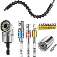 🔧 essential flexible drill bit extension and socket wrench tool set with 105° right angle attachment, universal socket adapter set, and screwdriver bit kit логотип