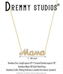 img 2 attached to 🎁 DREMMY STUDIOS Нежное ожерелье Mama Necklace из позолоченной 18K золотом, минималистичное ожерелье с крошечным диском-молотом, рыбой-молотом, крестом Ankh, злым взглядом, ожерельем с кубическим цирконием, замком и ключом, покрытым солью, ожерельем с пандантом для мамы - идеальным подарком на День матери.