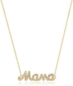 img 4 attached to 🎁 DREMMY STUDIOS Нежное ожерелье Mama Necklace из позолоченной 18K золотом, минималистичное ожерелье с крошечным диском-молотом, рыбой-молотом, крестом Ankh, злым взглядом, ожерельем с кубическим цирконием, замком и ключом, покрытым солью, ожерельем с пандантом для мамы - идеальным подарком на День матери.