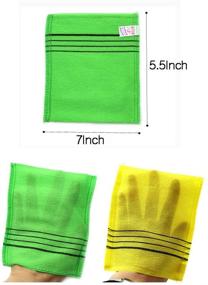 img 2 attached to 20pcs/Pack Italy Towel Korean Bath Mitten - Genuine Exfoliating Washcloth for Body Scrub, Dead Skin Removal - Yellow and Green versions available