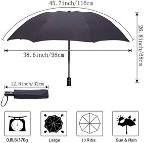 img 3 attached to Travel-Ready Reinforced Black Compact Umbrella