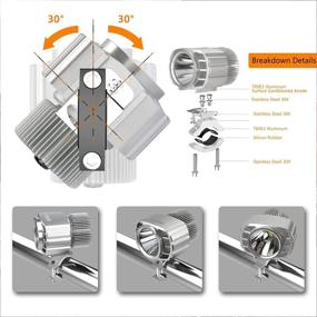 img 3 attached to Супер Яркий Мотоциклетный LED Фары для Дёртбайка: 22 Вт 4000 Лм DRL Прожектор для Внедорожных Путешествий