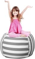 organize kids' room with stuffed animal storage bean bag chair cover - gray logo