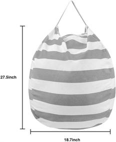 img 1 attached to Organize Kids' Room with Stuffed Animal Storage Bean Bag Chair Cover - Gray