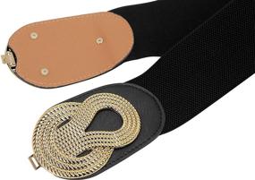 img 1 attached to 👗 Elastic Vintage Interlock Buckle Women's Belts by BlackButterfly