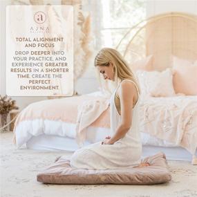 img 2 attached to Ajna Velvet Zabuton Meditation Mat - Plush Floor Pillow for Luxurious Meditation - Large Zabuton Meditation Cushion - 100% Cotton Filling (Rose Quartz)