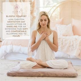 img 3 attached to Ajna Velvet Zabuton Meditation Mat - Plush Floor Pillow for Luxurious Meditation - Large Zabuton Meditation Cushion - 100% Cotton Filling (Rose Quartz)