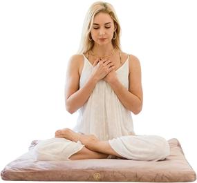 img 4 attached to Ajna Velvet Zabuton Meditation Mat - Plush Floor Pillow for Luxurious Meditation - Large Zabuton Meditation Cushion - 100% Cotton Filling (Rose Quartz)