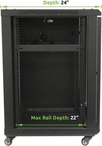 img 2 attached to NavePoint 15U Wall Mount Server Data Cabinet - 24-inch Depth with Glass Door, Lock and Key, and Casters: An Efficient Solution for Secure Data Storage