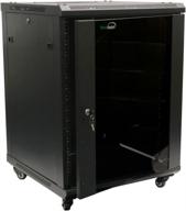 navepoint 15u wall mount server data cabinet - 24-inch depth with glass door, lock and key, and casters: an efficient solution for secure data storage logo