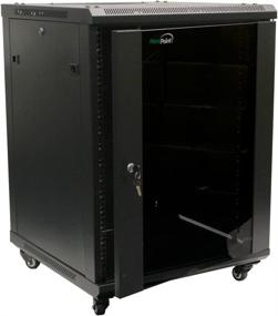 img 3 attached to NavePoint 15U Wall Mount Server Data Cabinet - 24-inch Depth with Glass Door, Lock and Key, and Casters: An Efficient Solution for Secure Data Storage