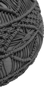 img 2 attached to 🪑 Hand-Woven Knitted Macrame Pouf Ottoman Footrest - Dark Grey - Ideal for Living Room, Bedroom, and Kids Room - Enhance Home Décor