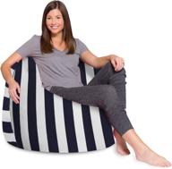 posh beanbags x-large canvas stripes blue and white bean bag chair: ultimate comfort and style! logo