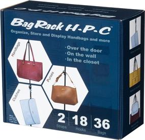 img 2 attached to 👜 Black Perfect Curve BagRack18 Over-The-Door Purse Organizer - Holds Up To 18 Bags, Two Straps