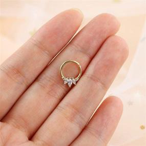 img 2 attached to COCHARM 14K Solid Gold Cartilage Earring Hoop 16G - Nose Septum Ring, Helix Daith Tragus Piercing Jewelry