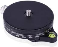 📸 aluminum alloy panoramic panning base with arca swiss style plate, 3/8" screw, bubble level – perfect for dslr cameras, tripods, monopods – supports up to 22 lbs logo
