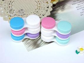 img 1 attached to Convenient and Colorful Contact Lens Case Bulk Box Holder Container Kit - KISEER 12 Pack, 6 Color Lid Design