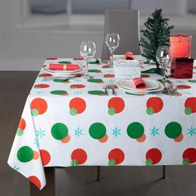 img 4 attached to 🎄 Grandipity's Festive Red and Green Holiday Snow Flake 6 Pack Premium Disposable Plastic Tablecloth: 54"x 108" Rectangle Table Cover