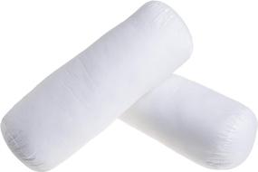img 1 attached to 🛏️ Newpoint 100% Cotton Neckroll Pillow Pairs, White - 6 by 16 Inches, Luxurious and Supportive