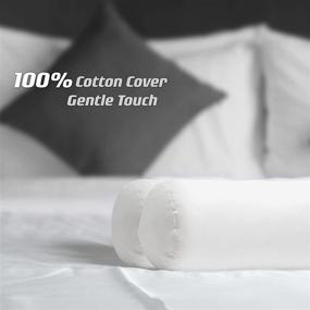 img 2 attached to 🛏️ Newpoint 100% Cotton Neckroll Pillow Pairs, White - 6 by 16 Inches, Luxurious and Supportive