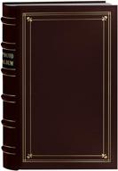 📸 pioneer photo 204-pocket ring bound burgundy leather album: elegant gold accents for 4 by 6-inch prints logo