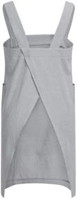 img 3 attached to 👩 YESDOO Linen Apron with Cross Back for Women, Grey, Medium - Pinafore Dress with Pockets for Baking and Cooking