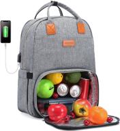 🎒 versatile lunch backpack: insulated cooler & laptop compartment, school & travel compatible – ideal for women and men logo