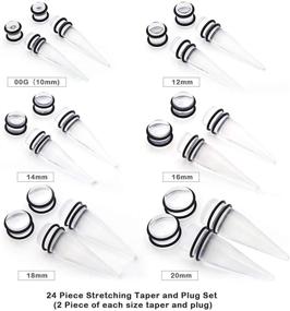 img 2 attached to 🌈 CrazyPiercing 24-Piece Ear Gauges Kit: Acrylic Tapers, Plugs, Double O-Rings - Stretching Set