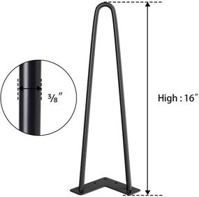 img 3 attached to 🔩 SmartStandard 16&#34; Industrial Rustic Black Metal Hairpin Legs Set of 3 - Mid Century Modern Furniture DIY Project with Floor Protectors - Ideal for Coffee Table, Nightstand, Bench