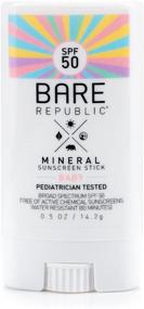 img 4 attached to 👶 Bare Republic Mineral SPF 50 Baby Sunscreen Stick - Unscented, Gentle Sunblock w/ SPF 50. For Babies 6 Months & Up, 0.5 oz.