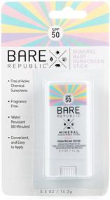 img 2 attached to 👶 Bare Republic Mineral SPF 50 Baby Sunscreen Stick - Unscented, Gentle Sunblock w/ SPF 50. For Babies 6 Months & Up, 0.5 oz.