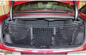 img 2 attached to 🔒 Zento Deals Heavy Duty Stretchable Black Mesh Net Cargo Trunk Storage Organizer - Ultimate Security with Enhanced Organization