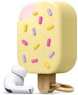 elago ice cream airpods pro case with keychain designed for apple airpods pro case (vanilla) logo