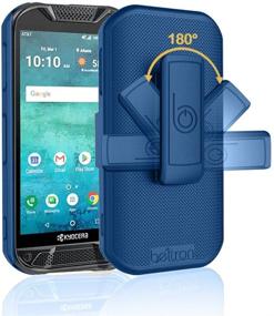 img 1 attached to Чехол BELTRON с клипом для пояса для Kyocera DuraForce Pro 2 - комбо тяжелой нагрузки Slim Shell с кобурой и встроенным подставкой для Kyocera E6900 E6910 E6920 (AT&T FirstNet Verizon) - синий