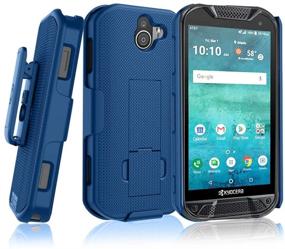 img 4 attached to BELTRON Case with Belt Clip for Kyocera DuraForce Pro 2 - Heavy Duty Slim Shell Holster Combo with Built-in Kickstand for Kyocera E6900 E6910 E6920 (AT&T FirstNet Verizon) - Blue