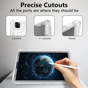 img 2 attached to 📱 ZoneFoker iPad Pro 11 Case 2021/2020/2018 - Clear Slim Cover with Apple Pencil Holder/Stand for Women, Men, and Students