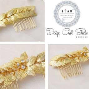 img 1 attached to 👰 Yean Bride Wedding Hair Comb: Elegant Leaf Hair Piece in Gold for Women and Girls