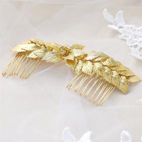 img 2 attached to 👰 Yean Bride Wedding Hair Comb: Elegant Leaf Hair Piece in Gold for Women and Girls