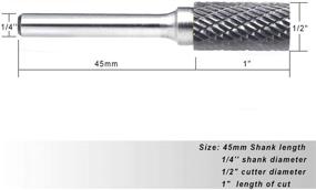 img 2 attached to 🔪 YUFUTOL Tungsten Carbide Burr Cylinder Shape Double Cut Rotary Burr File (1/2” Cutter Diameter X 1” Cutter Length) with 1/4'' Shank Diameter - Pack of 1