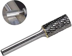 img 1 attached to 🔪 YUFUTOL Tungsten Carbide Burr Cylinder Shape Double Cut Rotary Burr File (1/2” Cutter Diameter X 1” Cutter Length) with 1/4'' Shank Diameter - Pack of 1