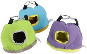 img 3 attached to 🪶 Cozy Stock Show Parrot Nest Plush Winter Hanging Hammock - Ideal Bed and Swing Decor for Small Animals in Cages