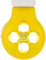 🔦 nathan led safety light strobe clip-on for running, walking, dog, kids, biking. weather resistant. powerful flashing - red or yellow. size of a quarter. logo