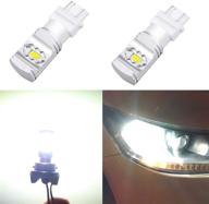 🔆 alla lighting 3800lm t25 3156 3157 white led bulbs – super bright 3056 3057 3457 3157 led bulb for turn signal, back-up, reverse, drl, brake, stop, tail light (2 pack), eti 56-smd, 6000k xenon led logo