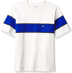 img 3 attached to Футболка с коротким рукавом Lacoste Chervil Flour Navy для мальчиков: стильная и удобная одежда для детей