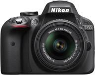nikon d3300 24.2 mp cmos digital slr camera with auto focus-s dx nikkor 18-55mm f/3.5-5.6g vr ii zoom lens (black) logo