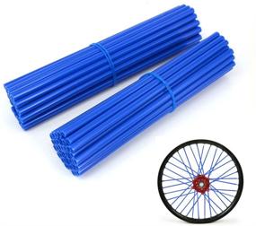 img 4 attached to JFG RACING 72 Pcs Blue Motorcycle Spoke Skins Covers Guards For 19&#34