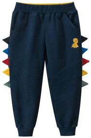img 2 attached to Active Girls' Clothing: Little 2 Pack Dinosaur Sweatpants Trousers