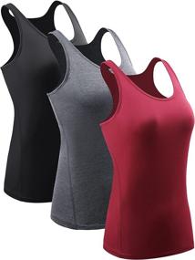 img 4 attached to 🏋️ Ultimate Performance: CADMUS Women's Dry Fit Compression Athletic Tank Top - 3 Pack for Yoga & Running