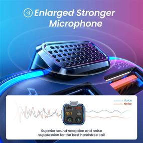 img 2 attached to 🚗 AINOPE Улучшенный Bluetooth FM-передатчик для автомобиля адаптер | Улучшенный микрофон и басовый звук | Адаптер беспроводного передатчика Bluetooth для автомобиля | Поддержка 42W PD+QC3.0 | 7 цветов светодиодной подсветки | Беспроводные звонки